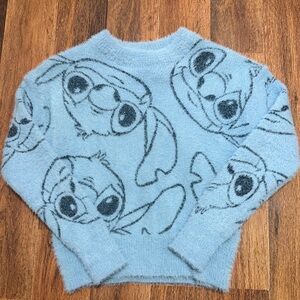 Disney Blue Fuzzy Long Sleeve Tee